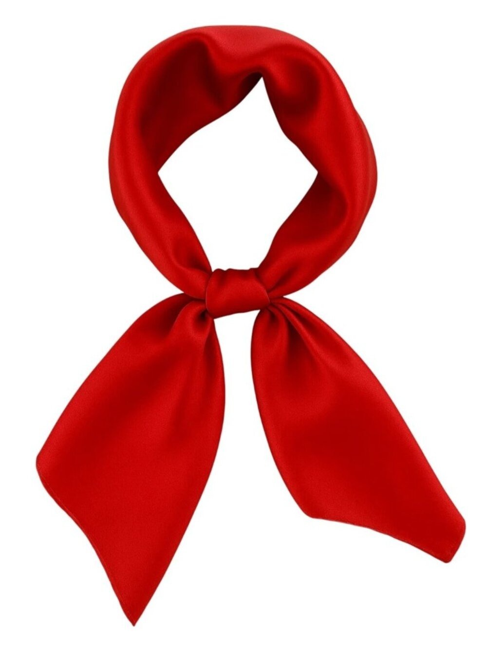 Red Satin Scarf 19x19, Western Cowboy Cowgirl Bandana, Boho Coastal Ranch Wear